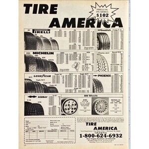 Tire America "Tires at a Discount" Wheeling, WV. Vintage Print Ad 1983